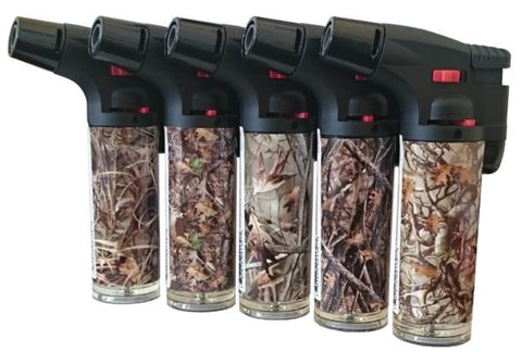 00139-RT — CASE OF 15 REAL TREE SLANT TORCH LIGHTERS