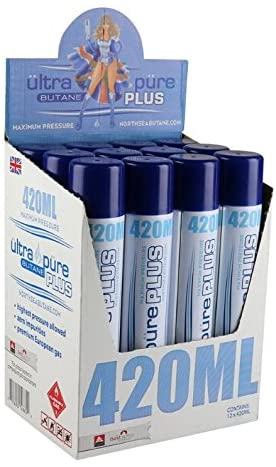 Ultra Pure Plus Butane 420ml 99.995 Pure Butane Torch Refined Lighter Fuel (1 Box) 12 Cans