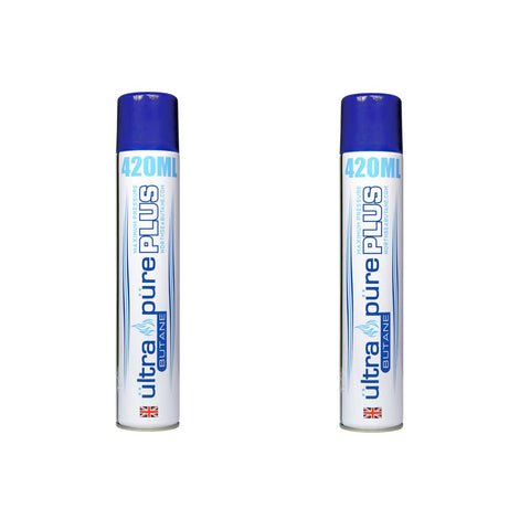 Ultra Pure Plus Butane 420ml 99.995 Pure Butane Refined Lighter Fuel Refill (Pack of 2)