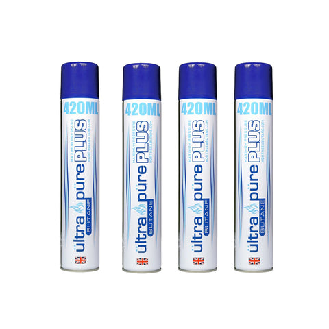 Ultra Pure Plus Butane 420ml 99.995 Pure Butane Torch Refined Lighter Fuel (Pack of 4)