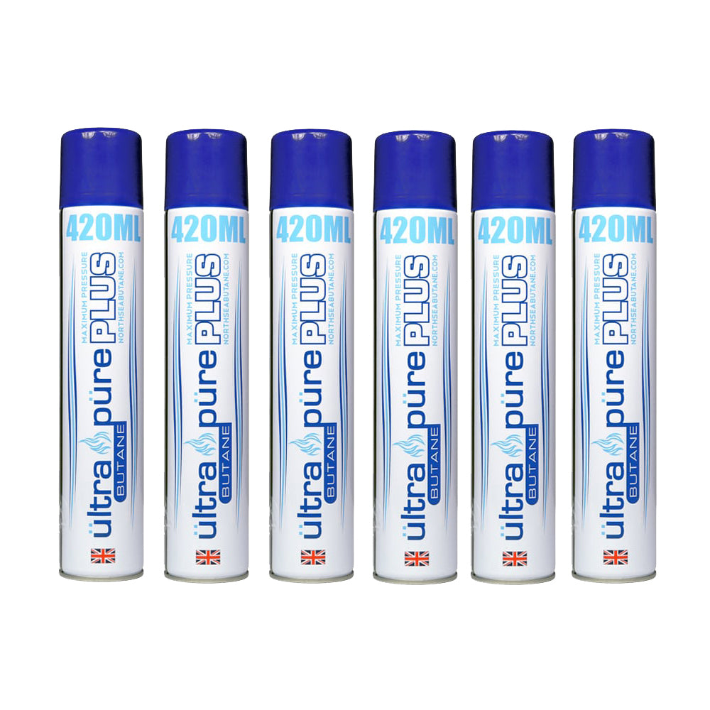 Ultra Pure Plus Butane 420ml 99.995 Pure Butane Refined Lighter Fuel Refill (Pack of 6)