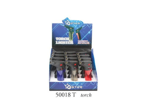 50018 — CASE OF 12 TABLE TORCH WITH STAND ASSORTED COLORS