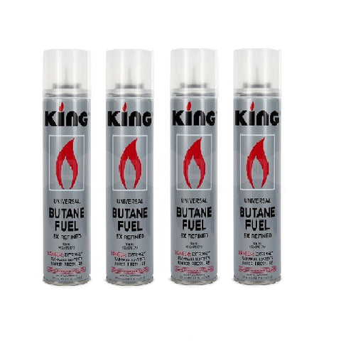 King Butane Refined Torch Lighter Fuel Refill (Pack of 4)