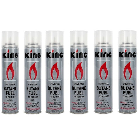 King Butane Refined Torch Lighter Fuel (Pack of 6)